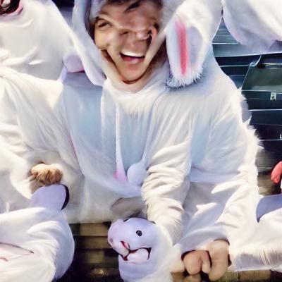 Juxtaposition: Bunny in a Demented Rainbow World