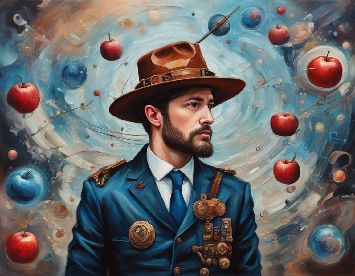 Surreal Steampunk Astronaut Painting