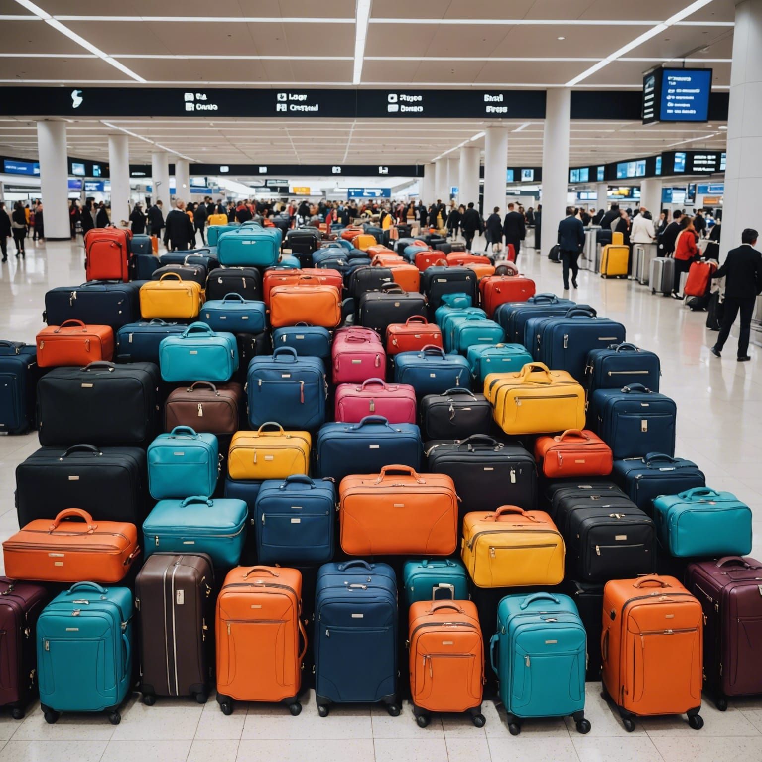 Airport Luggage Carousel: A Scene of Confusion