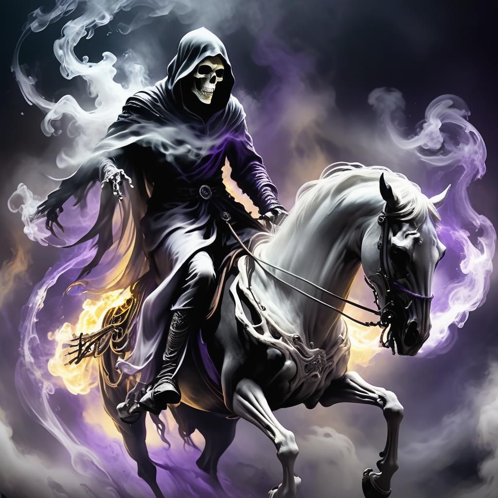 Ghostly Grim Reaper Rides Through the Void