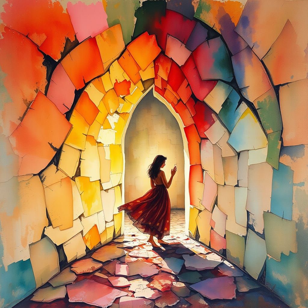 Impressionist Gouache Painting of a Heart's Threshold