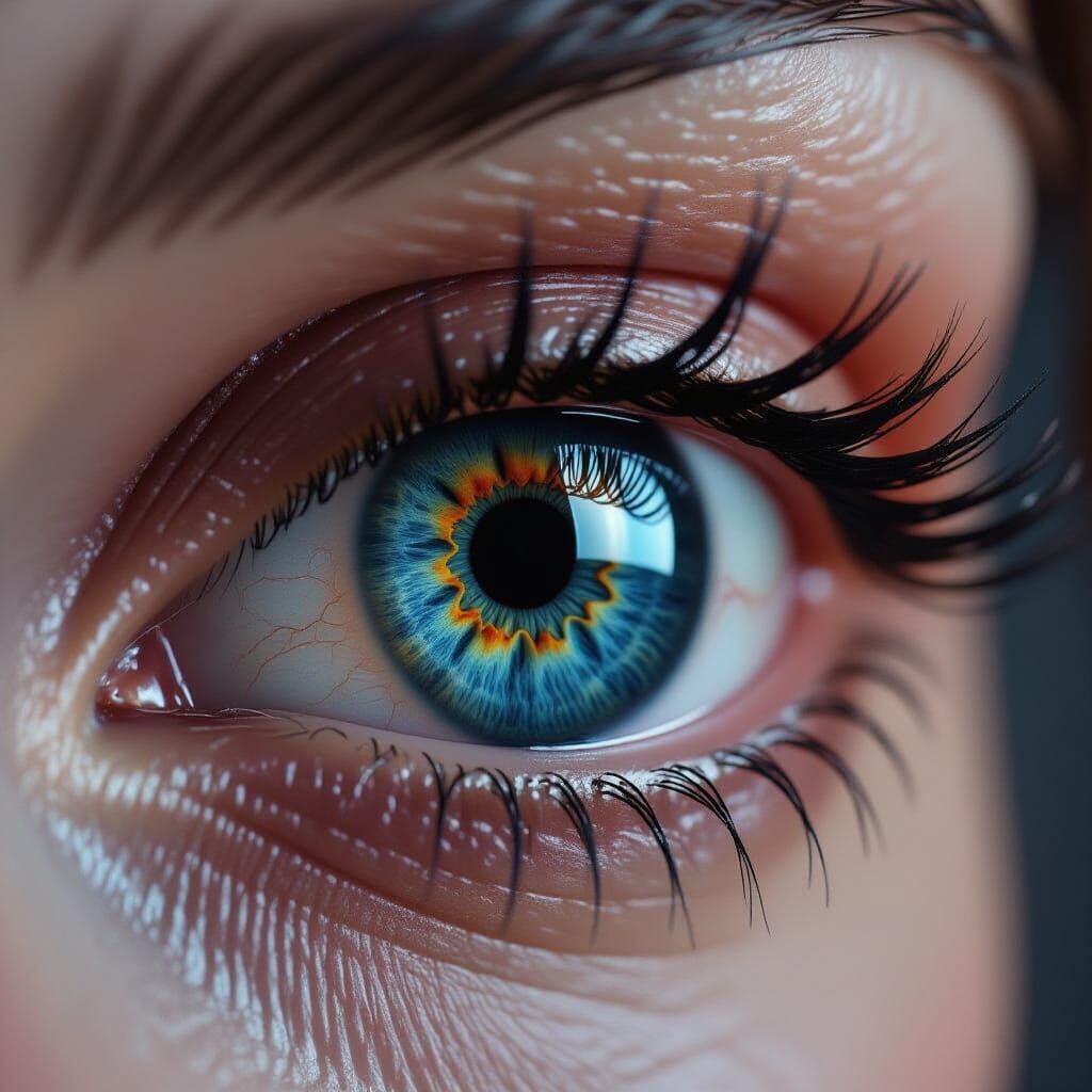 Heterochromia Eye: Hyperrealistic Detail in Fantasy Style