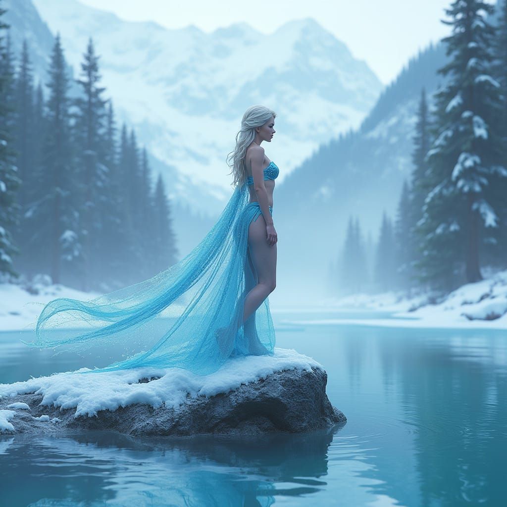 Ethereal Ice Queen Reigns Supreme in Frozen Wonderland