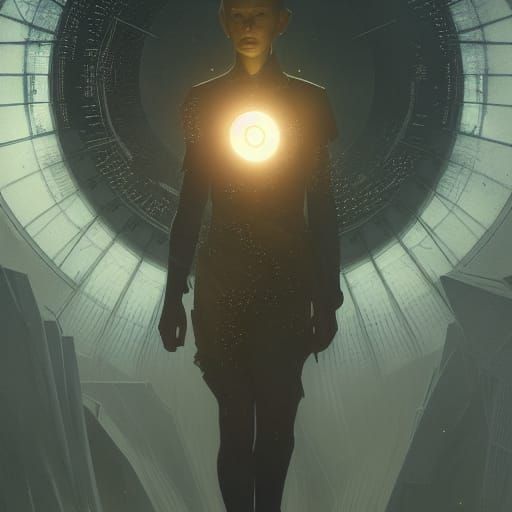 Binary Code Human: Dark Fantasy Digital Art