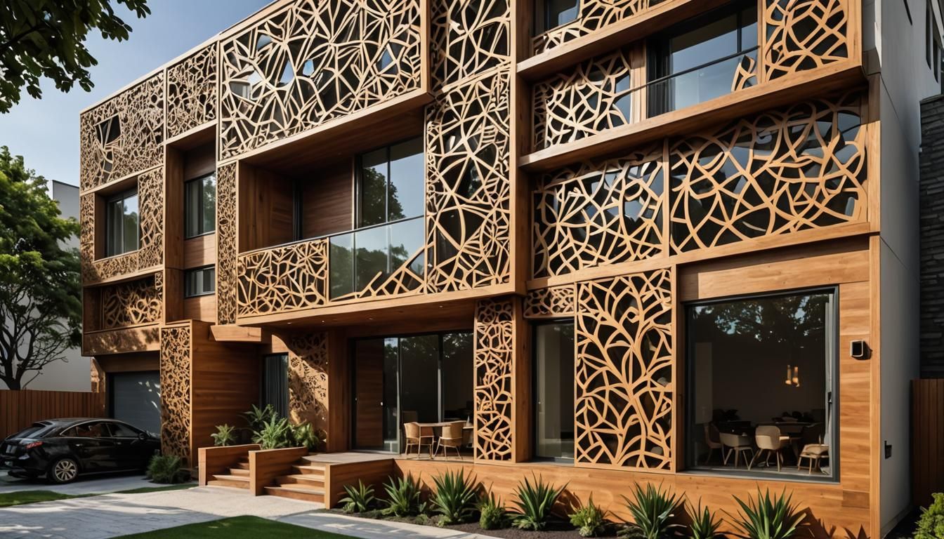 Kirigami-Inspired Facade for Modern Home