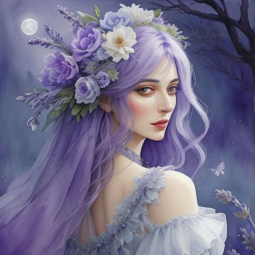 Ethereal Lavender Dreamscapes in Vibrant Watercolor