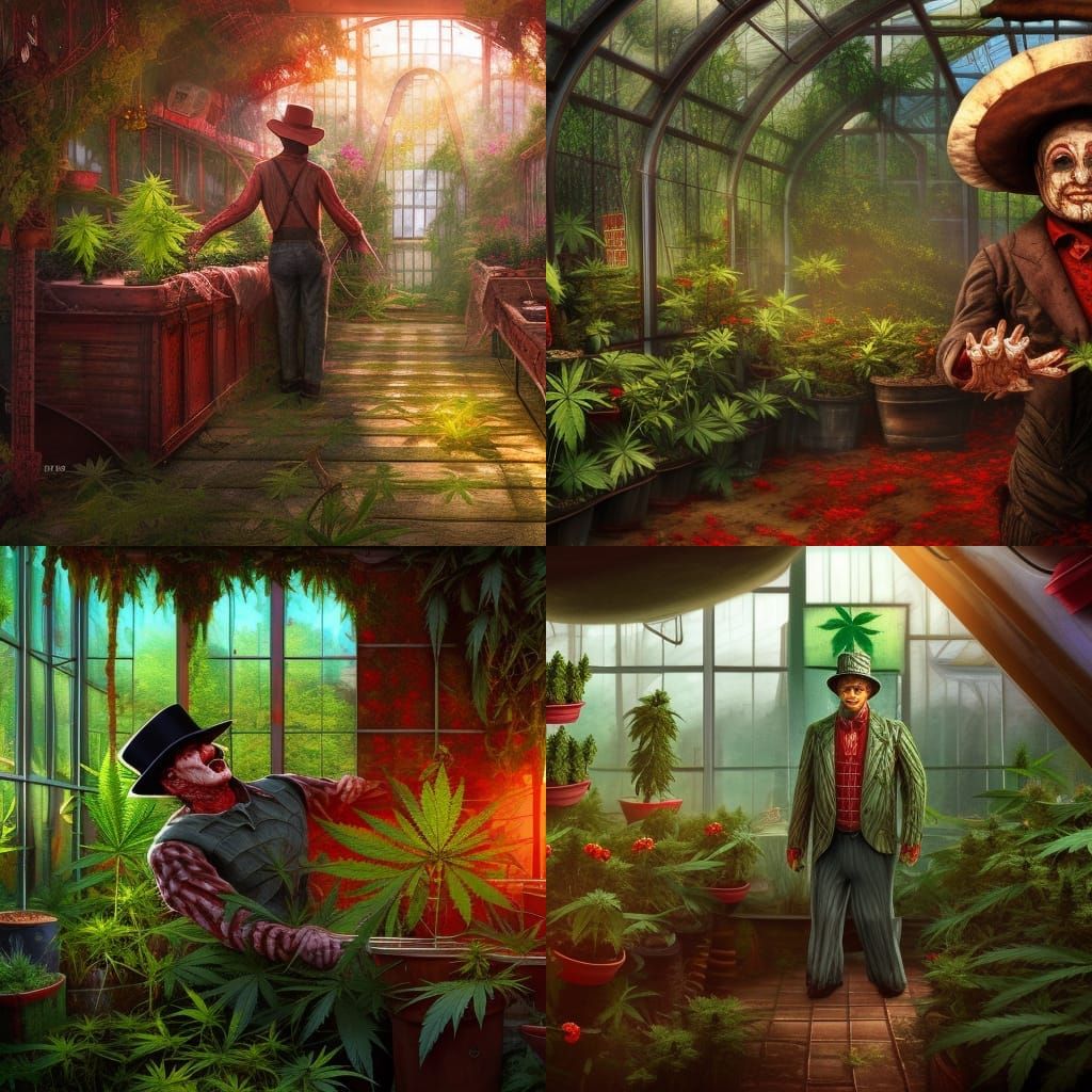 Freddy Kruger Cultivating Cannabis: A 3D Render