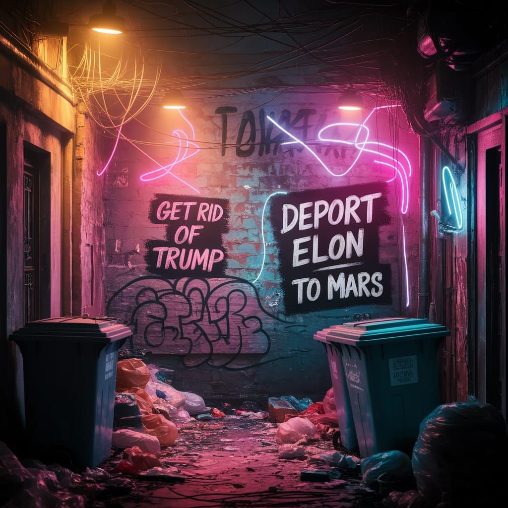 Gritty Urban Nightlife in Neon Hues