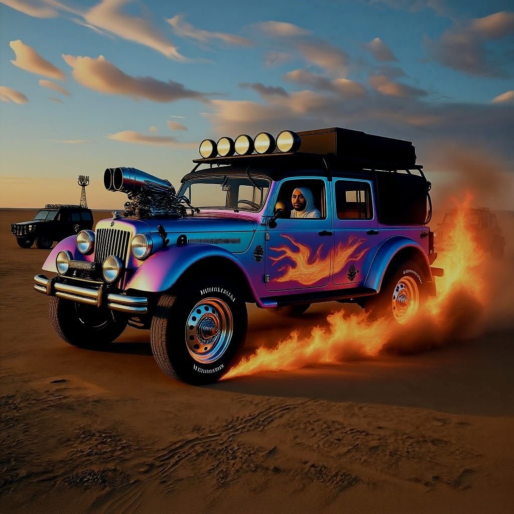Steampunk Hummer at Burning Man