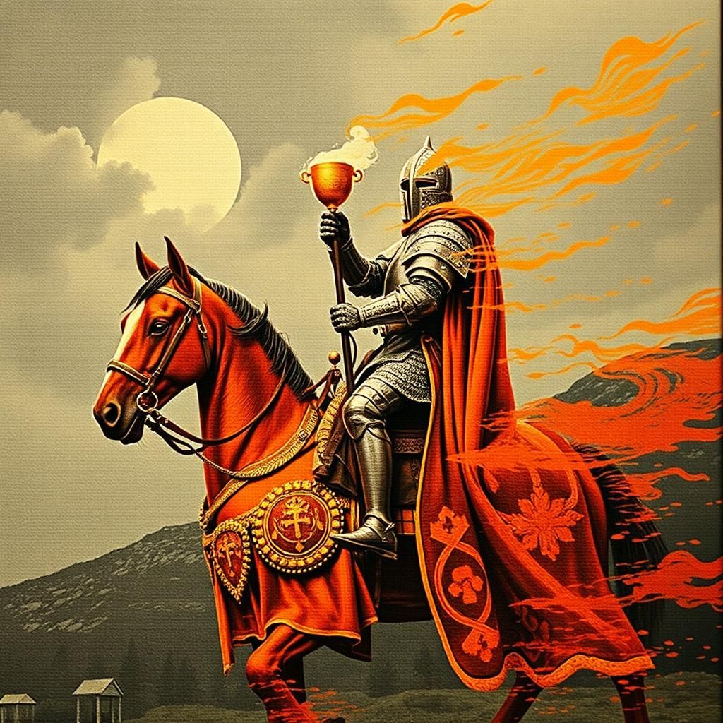 Sir Galahad Rides: Fantasy Art in Monochromatic Tones