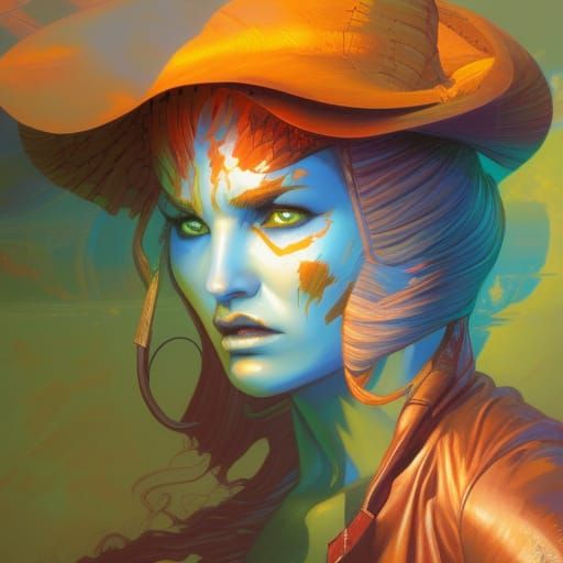 Colorful Expressionist Painting with Textured Impasto Layers