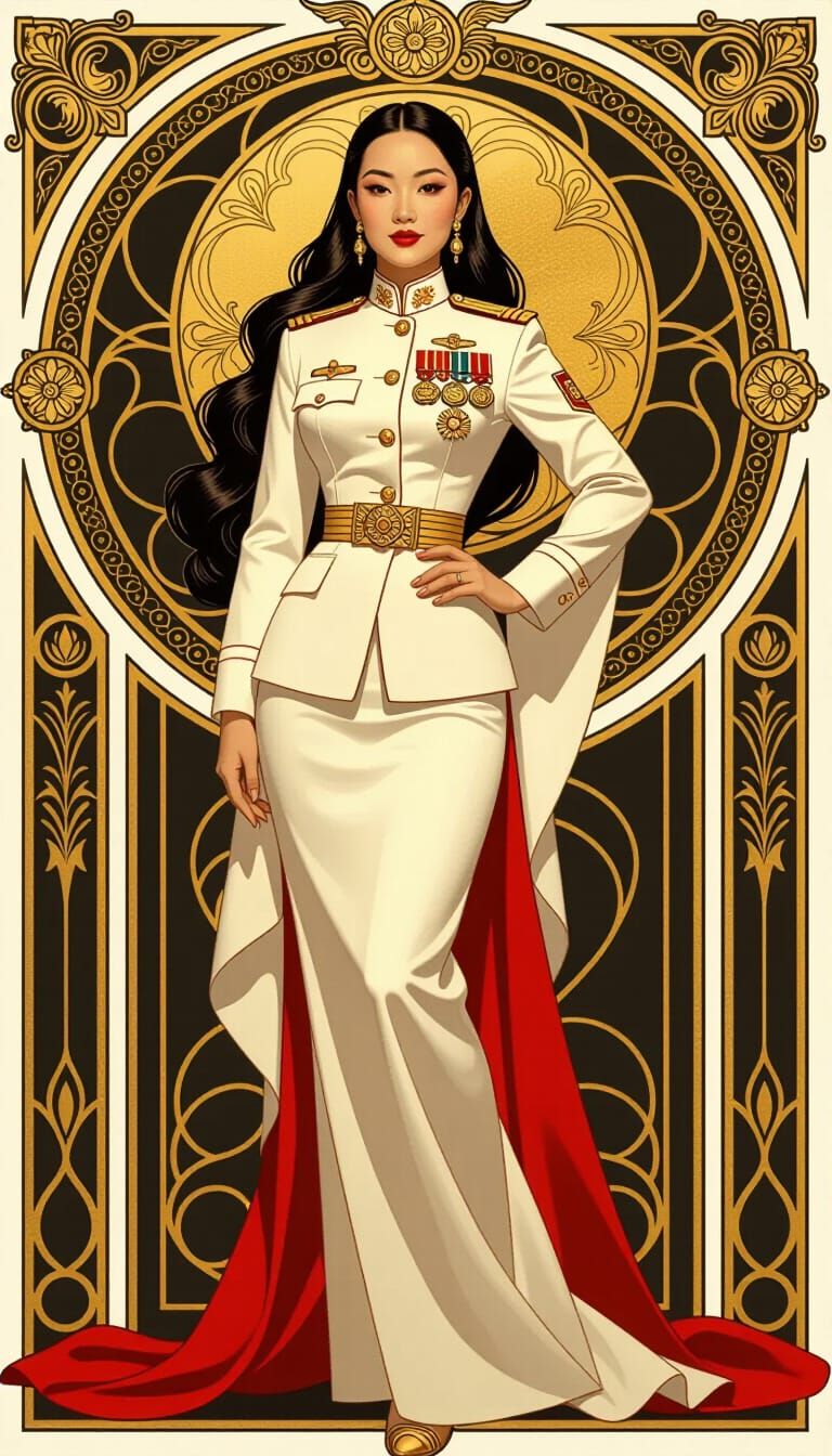 Communist Dictator Woman in Art Nouveau Style