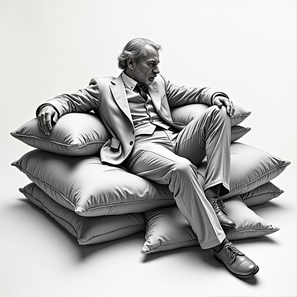 Elegant Man in Charcoal, Classical Style