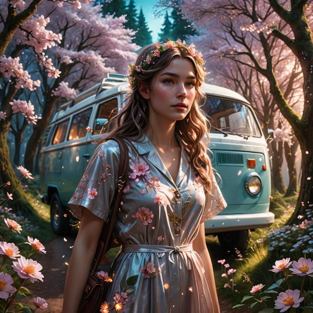 Blossom in a Magical Forest: Fantasy Concept Art