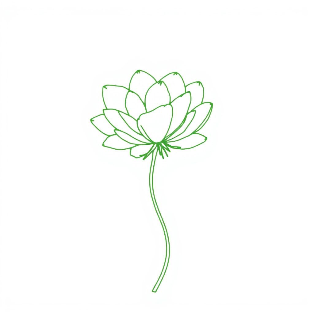 Delicate Flower Line Art in Expressive Style