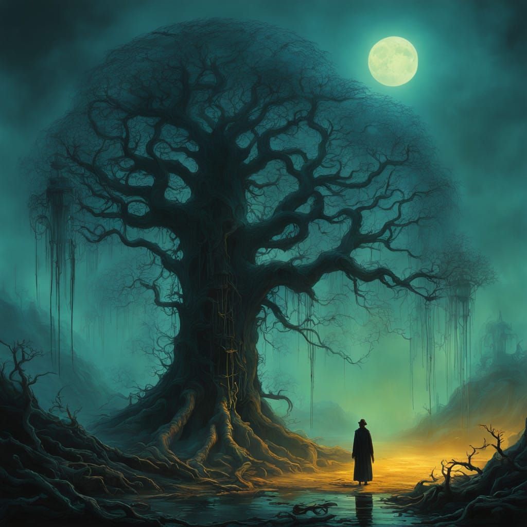 Ethereal Lantern Illuminates Mysterious Landscape