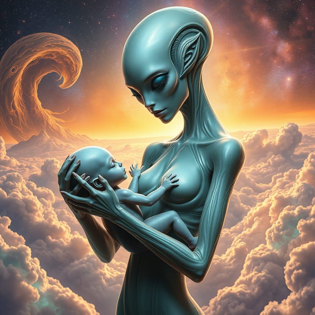 Ethereal Alien Mother Radiates Cosmic Love