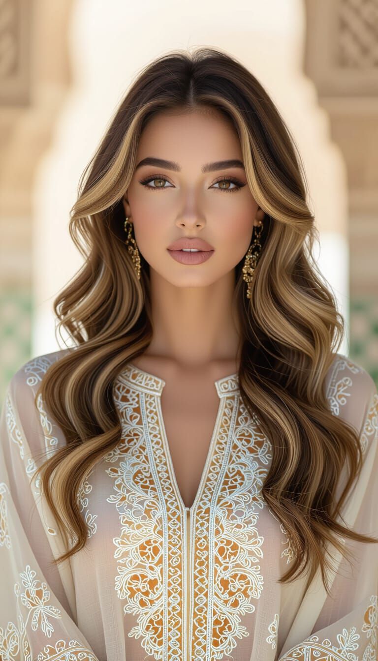 Beautiful Moroccan Woman in Traditional Dress