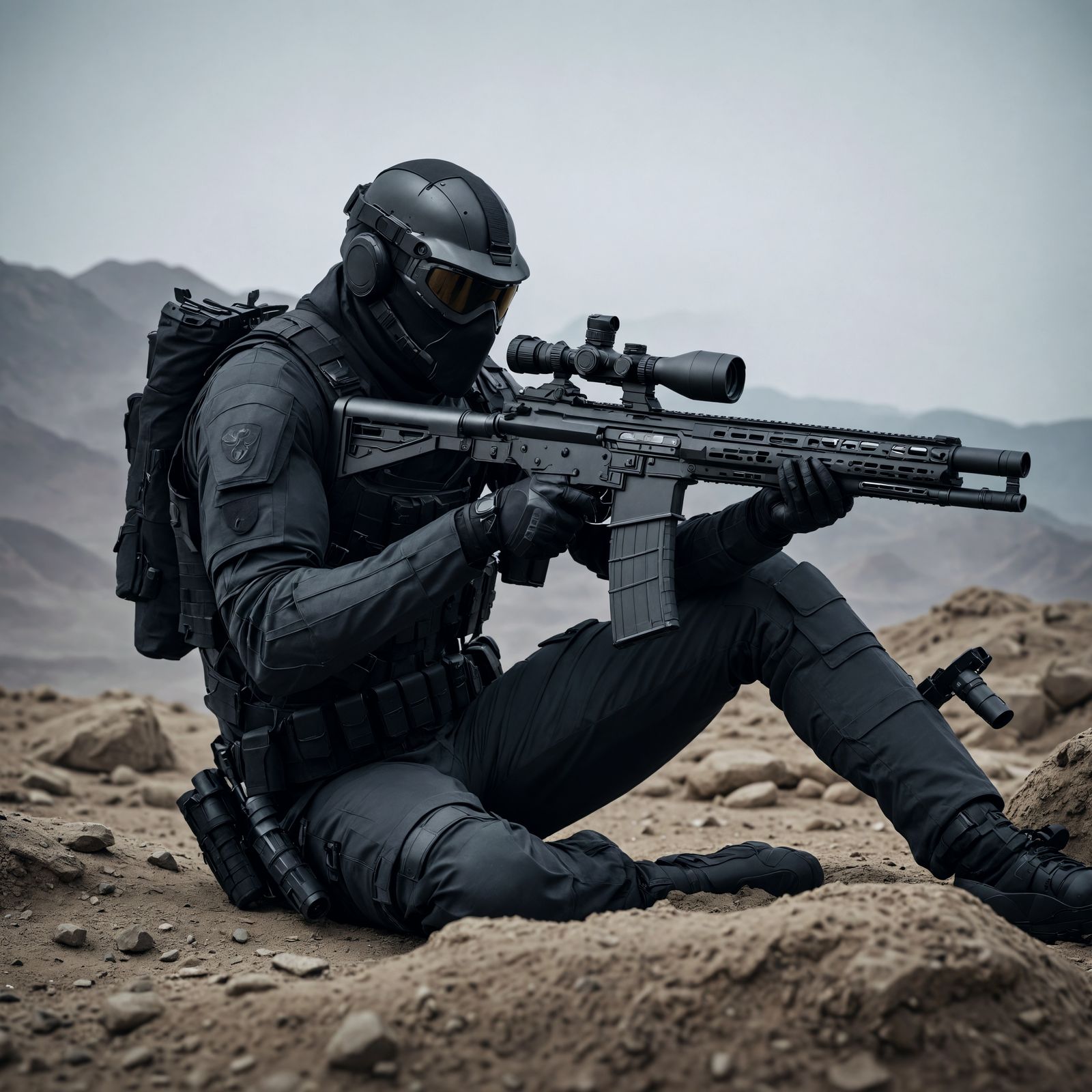 Stealth Assassin Equipped for Long-Range Combat