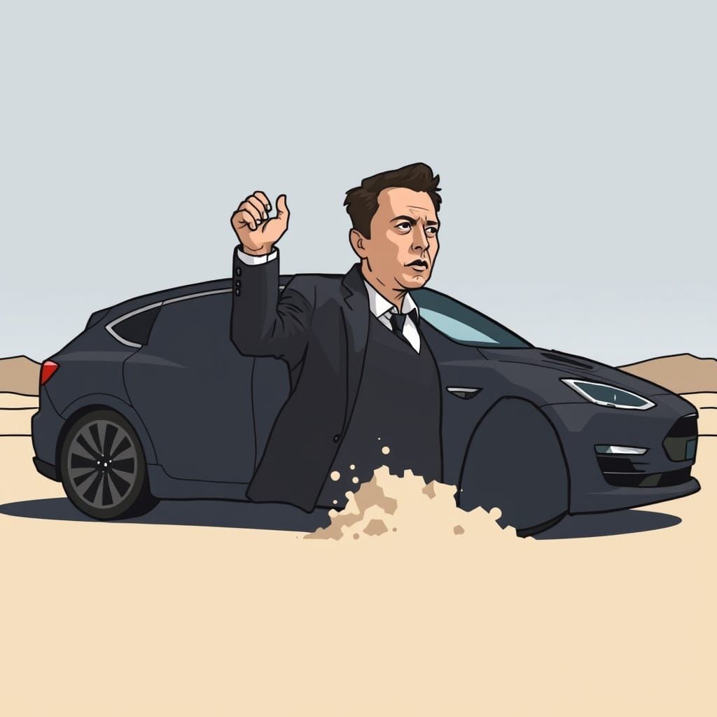 Elon Musk  covered by shit💩