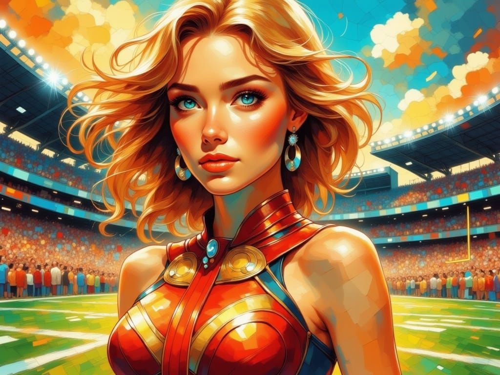 Cheerleader Pin Up as Tanya Roberts & Gillian Anderson in Lo...