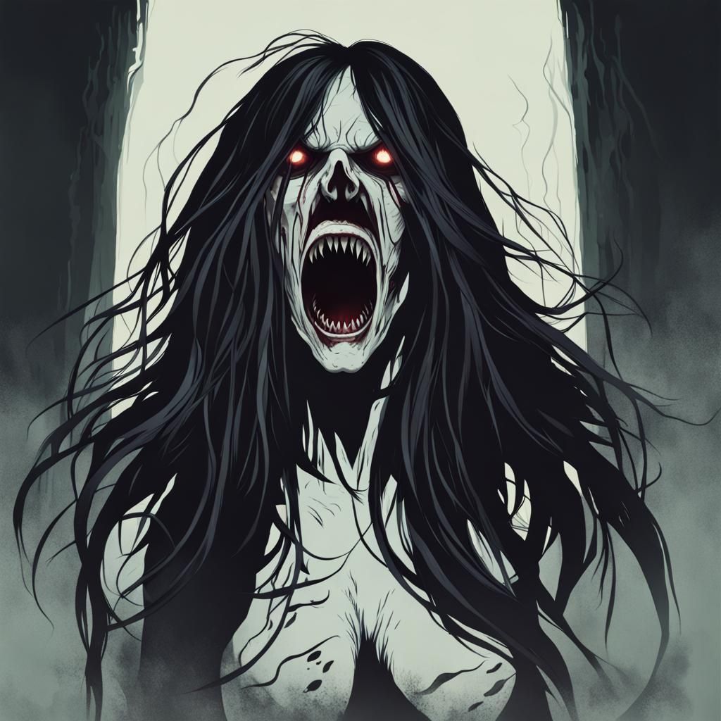 Terrifying Banshee Screaming at Viewer