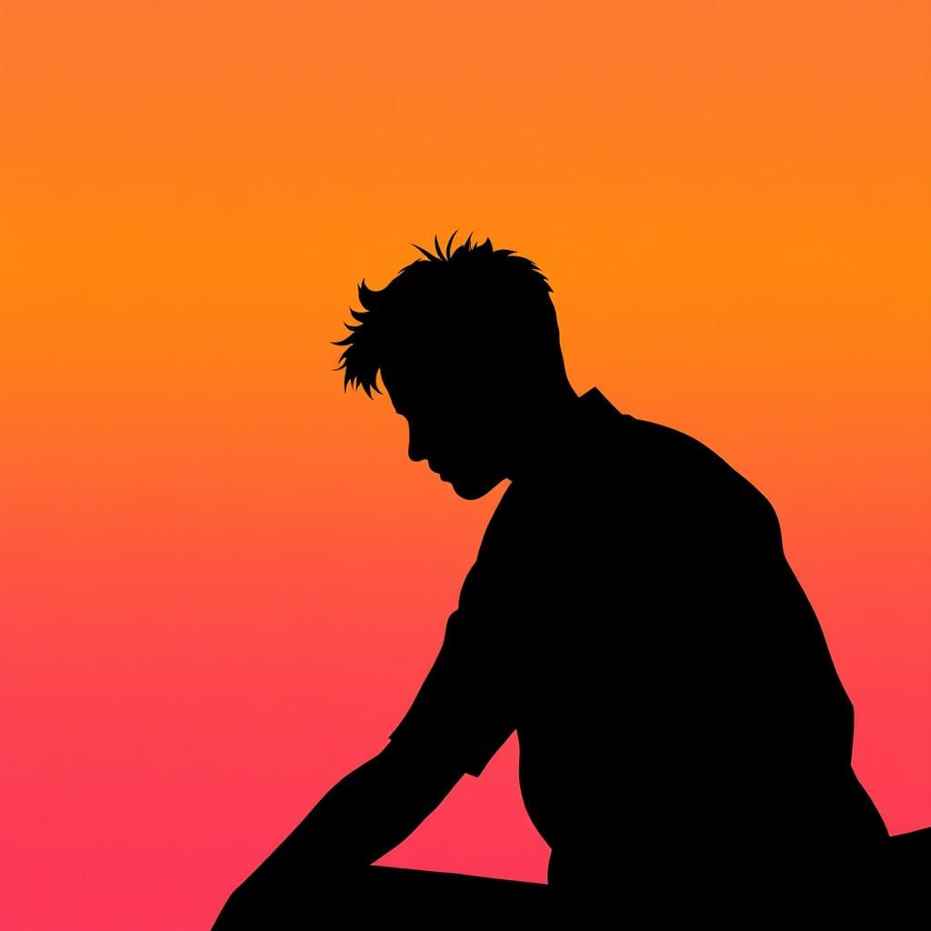 Silhouette Art in Vibrant Sunset Hues