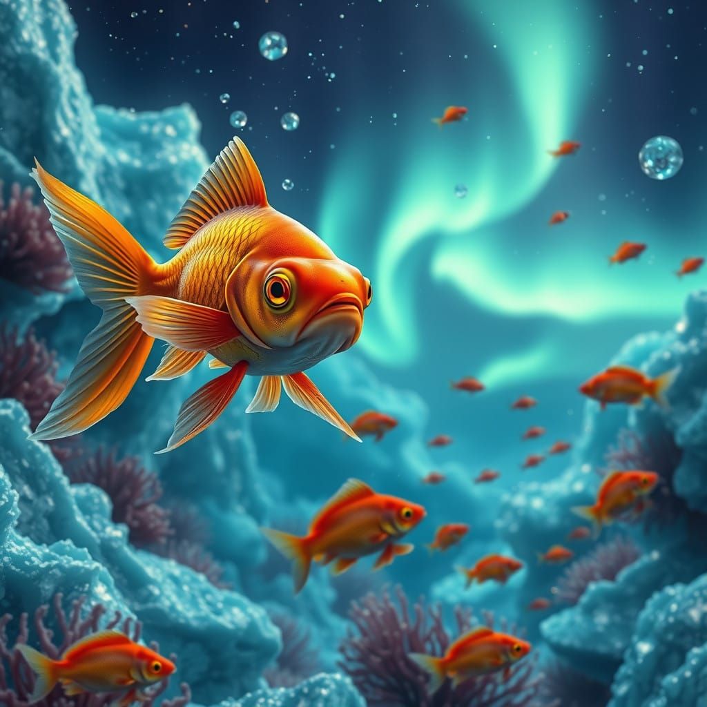 Celestial Goldfish in Arctic Splendor