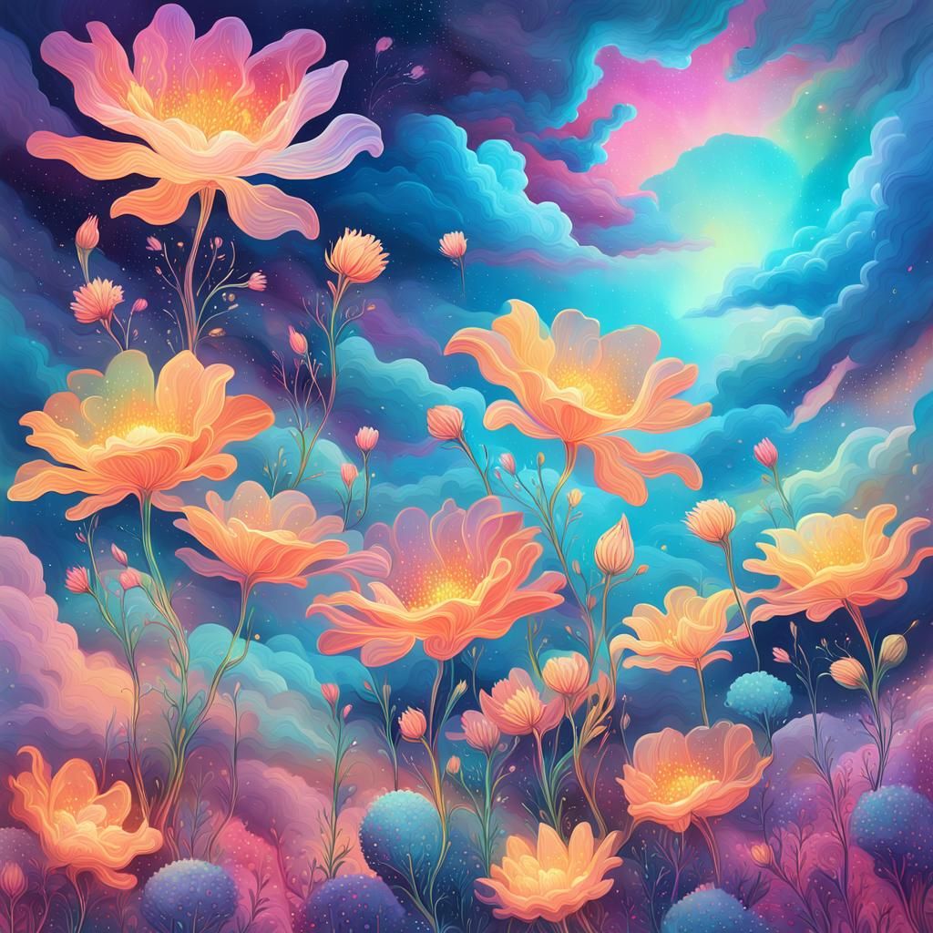 Ethereal Blooms in Cosmic Landscape