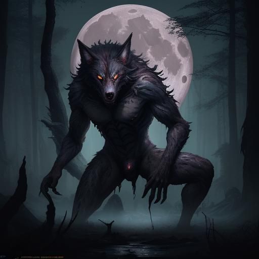 Man's Werewolf Transformation Under Full Moon