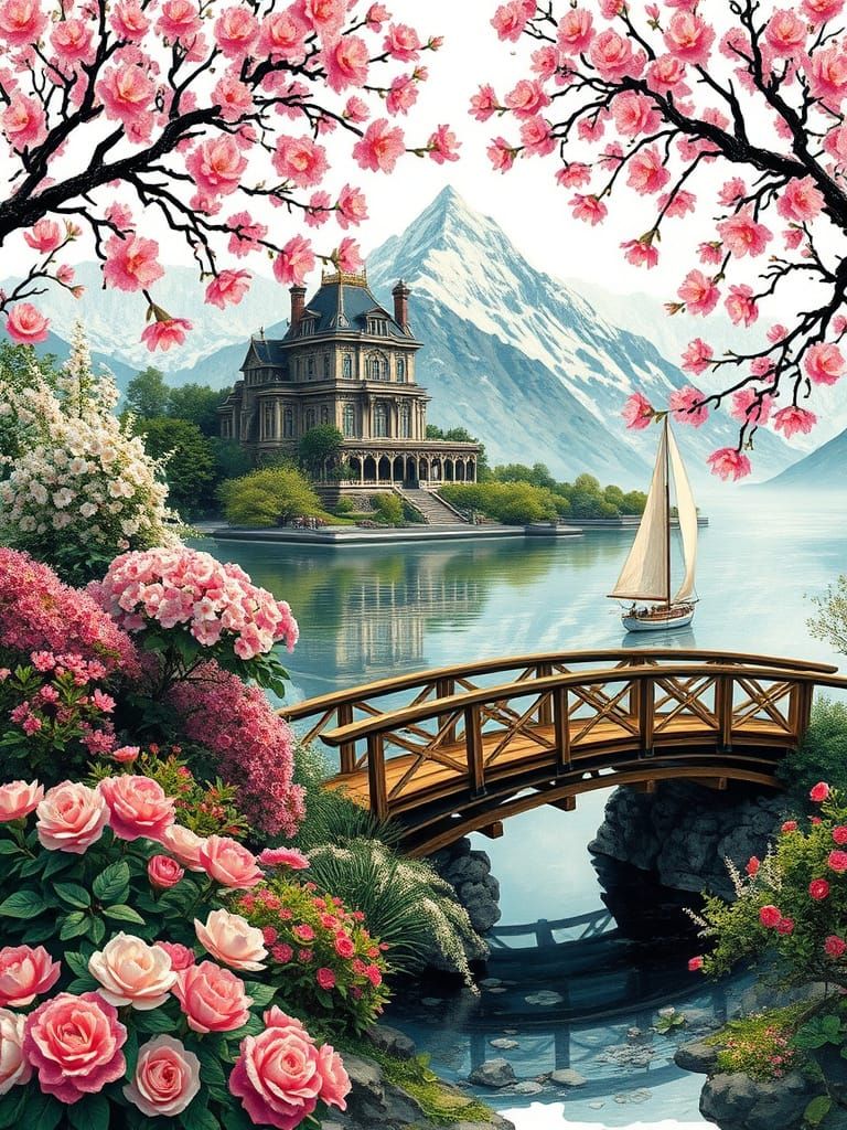 Post-Impressionist Garden Paradise