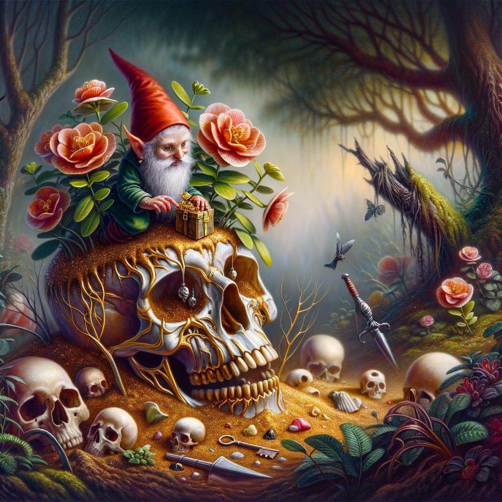 Gnome's Surreal Treasure Discovery