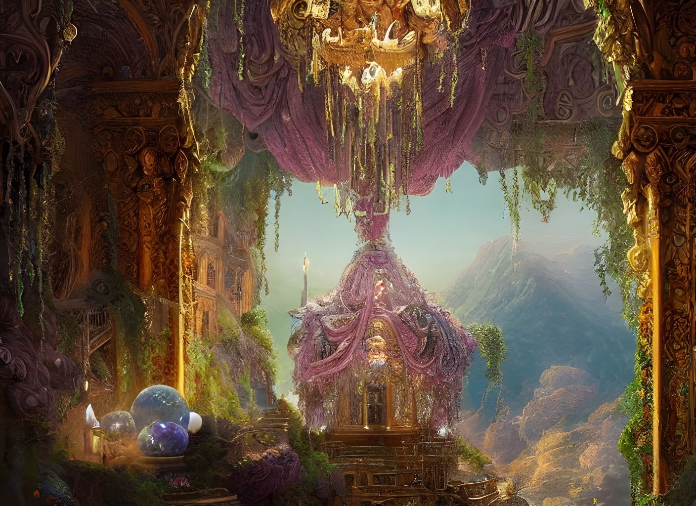 Gigantic Crystal Chandelier Digital Painting