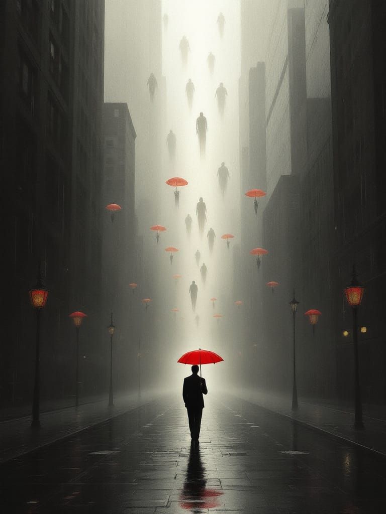 Surreal City Transcendence in Beksiński & Klimt Style