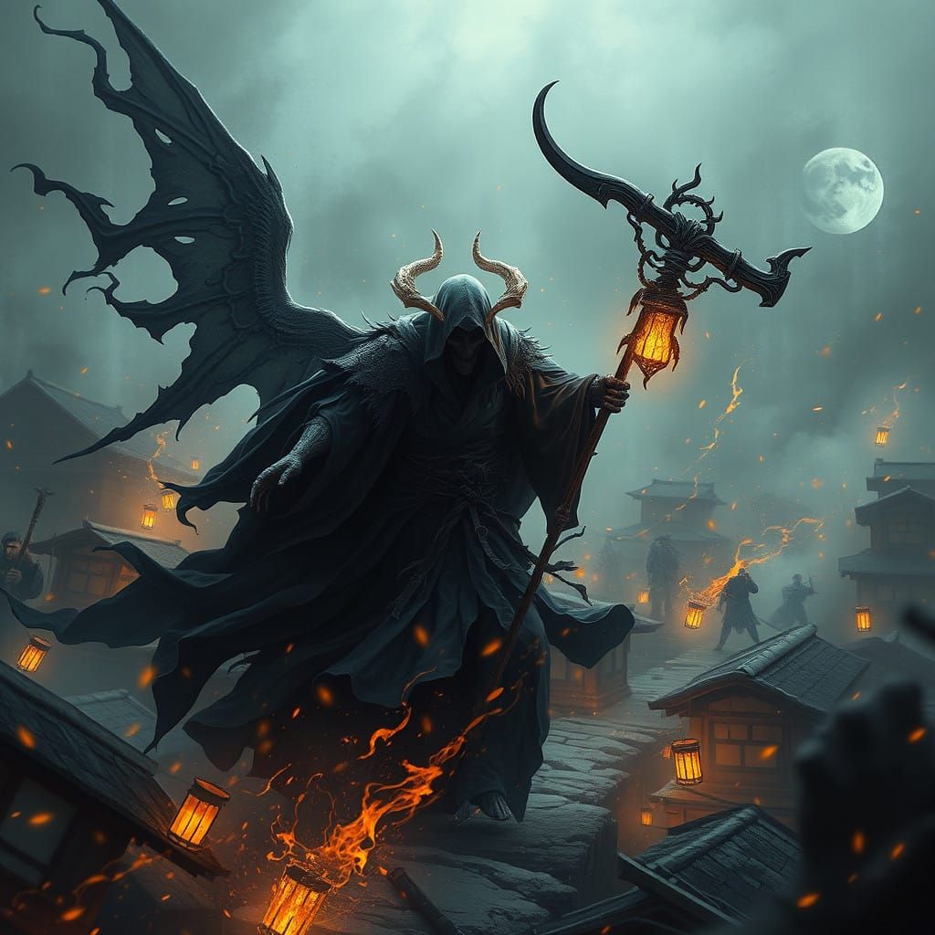 Death Collects Souls on a Haunted Battle of Sekigahara