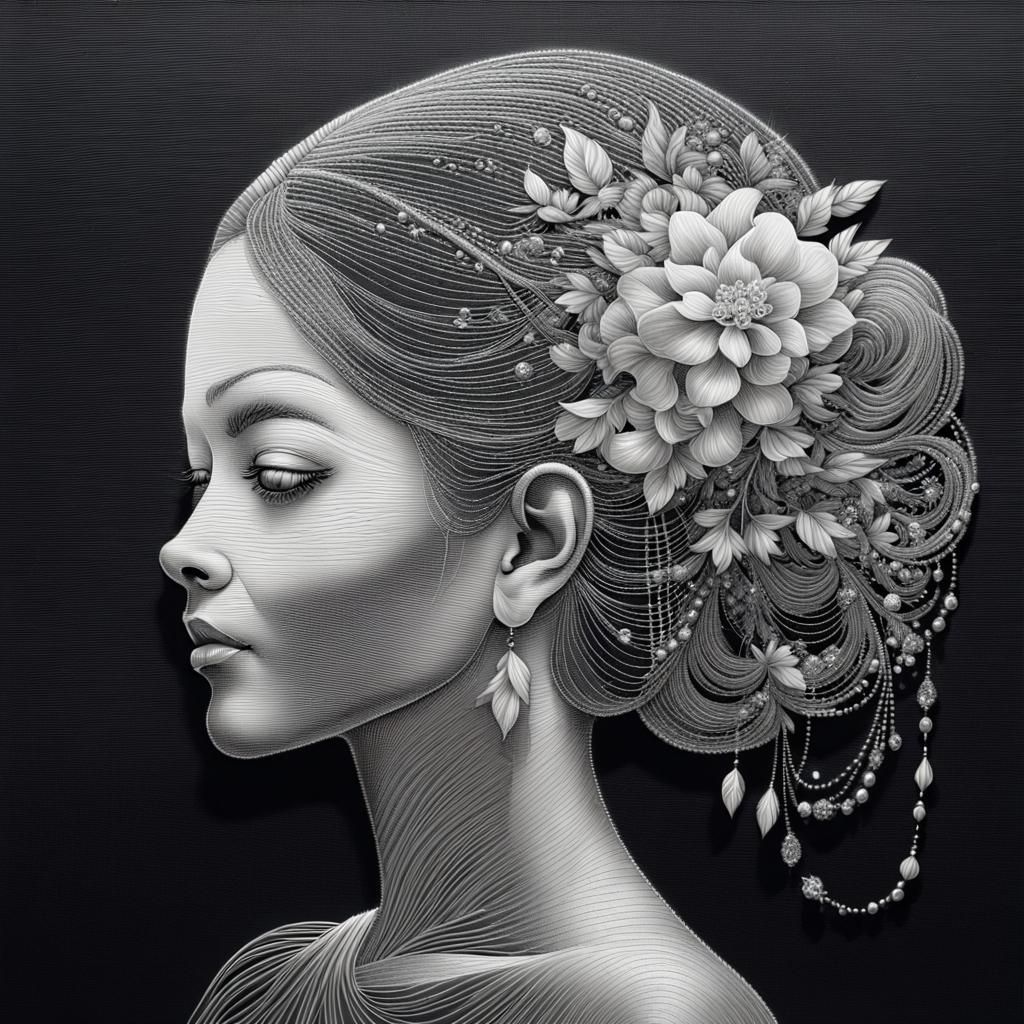 Elegant Silverpoint Portrait of a Charming Lady