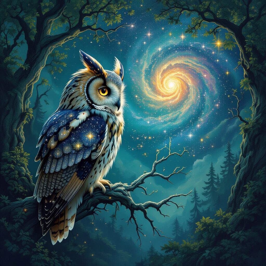 Galactic Owl on Crystalline Branch in Cosmic Abyss