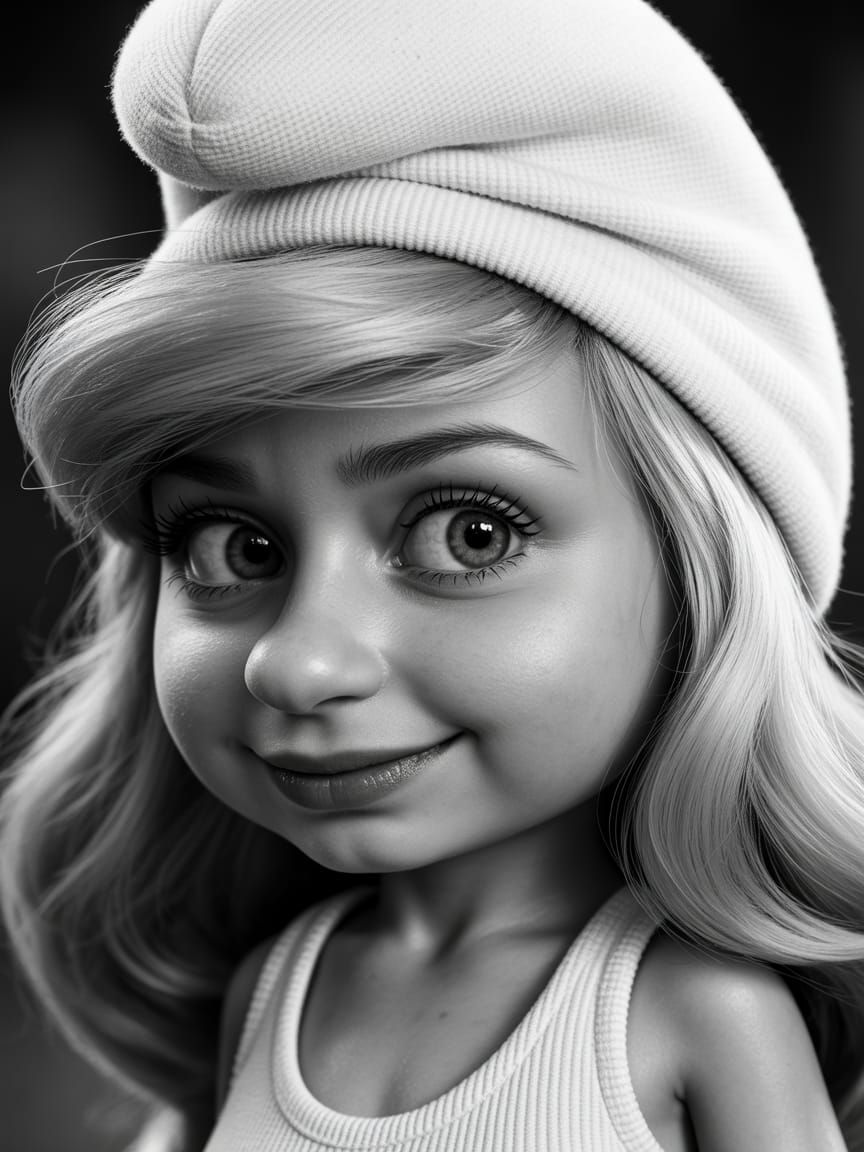 Smurfette Portrait in Studio Harcourt Style