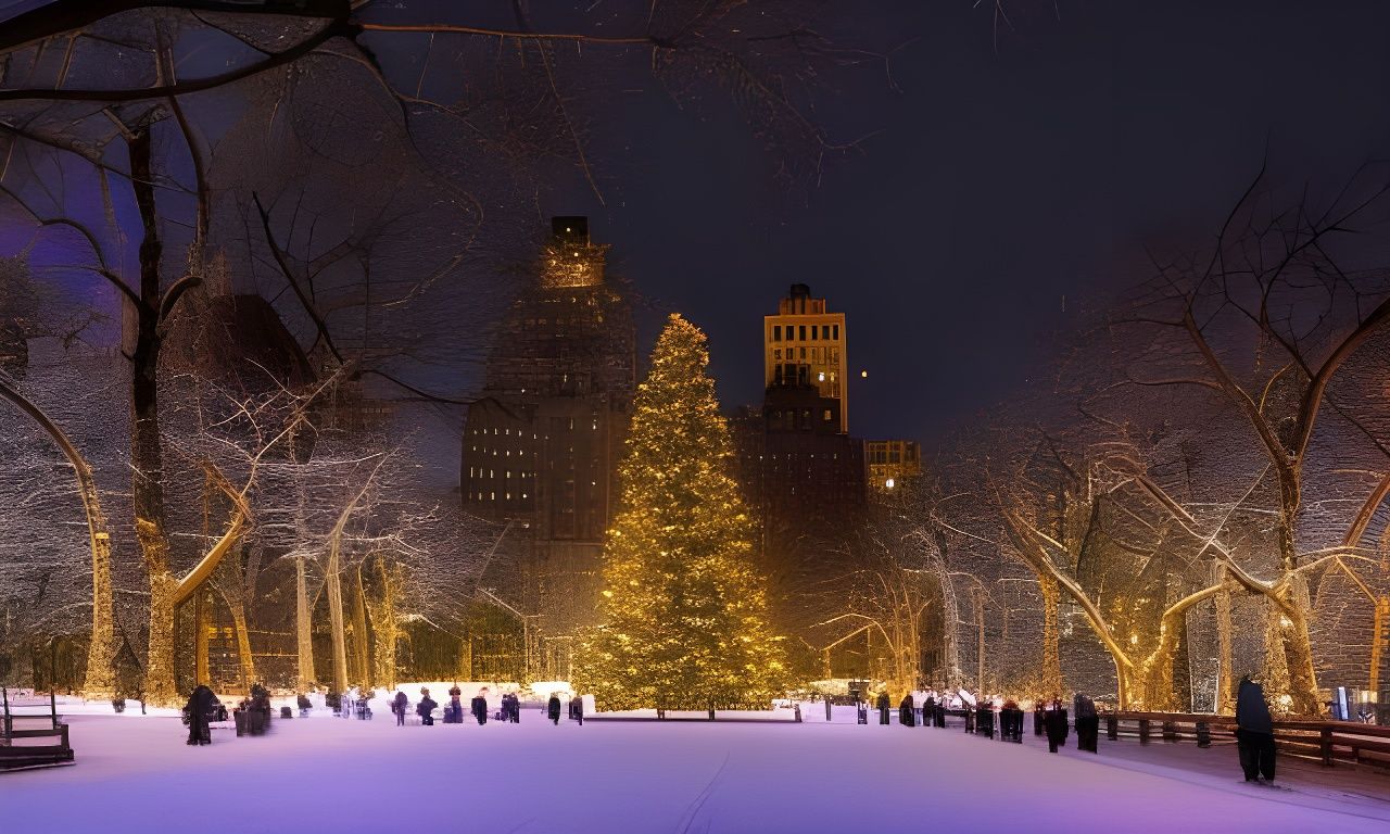 Central Park Winter Wonderland: Snowy Christmas Scene