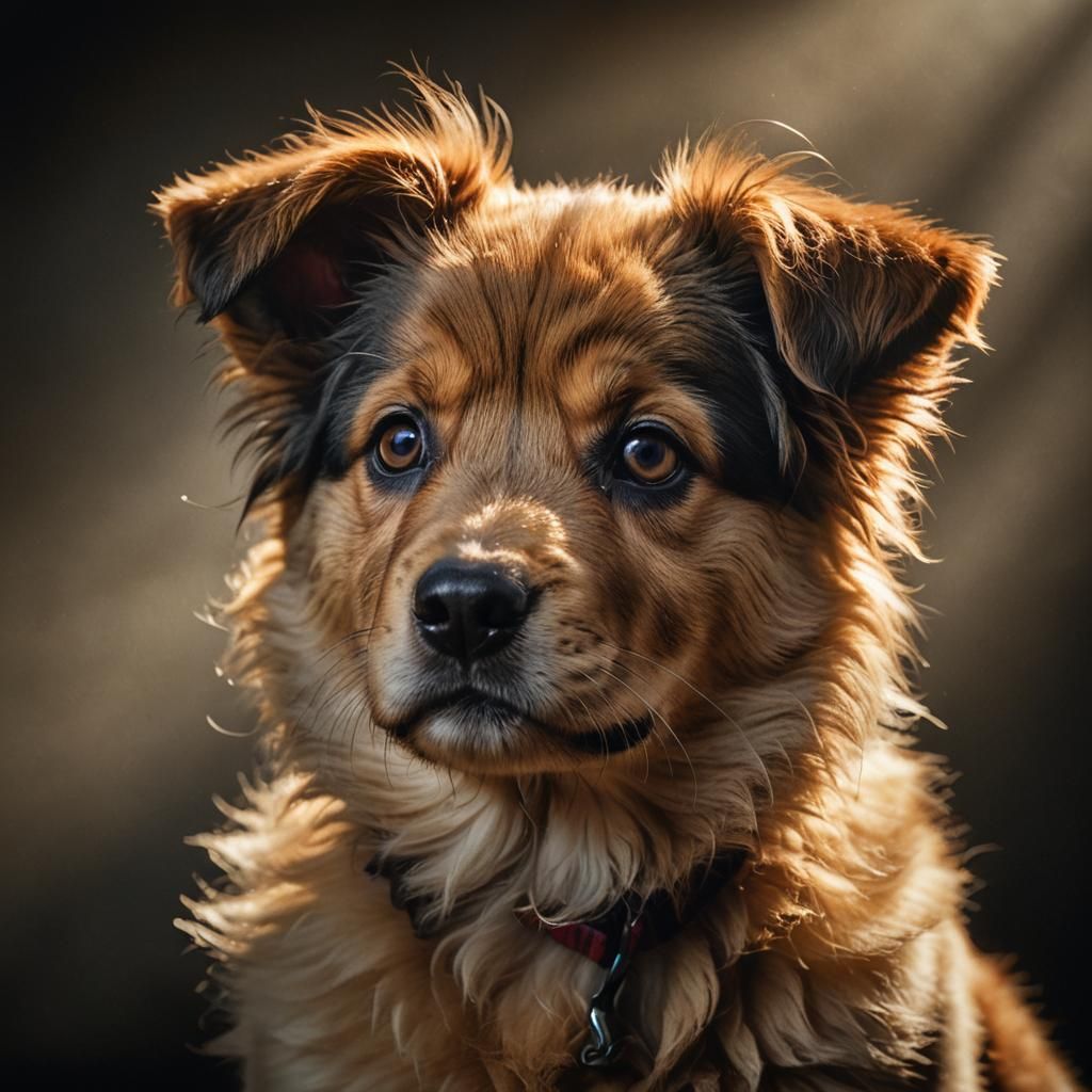 Ultra-Realistic Puppy Portrait in Dramatic Lighting