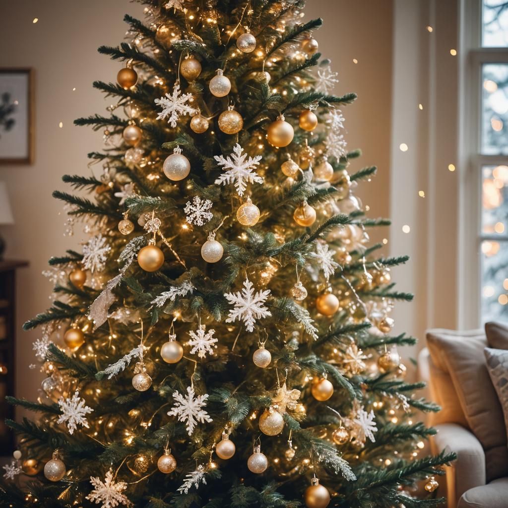 Cozy Christmas Tree in a Winter Wonderland