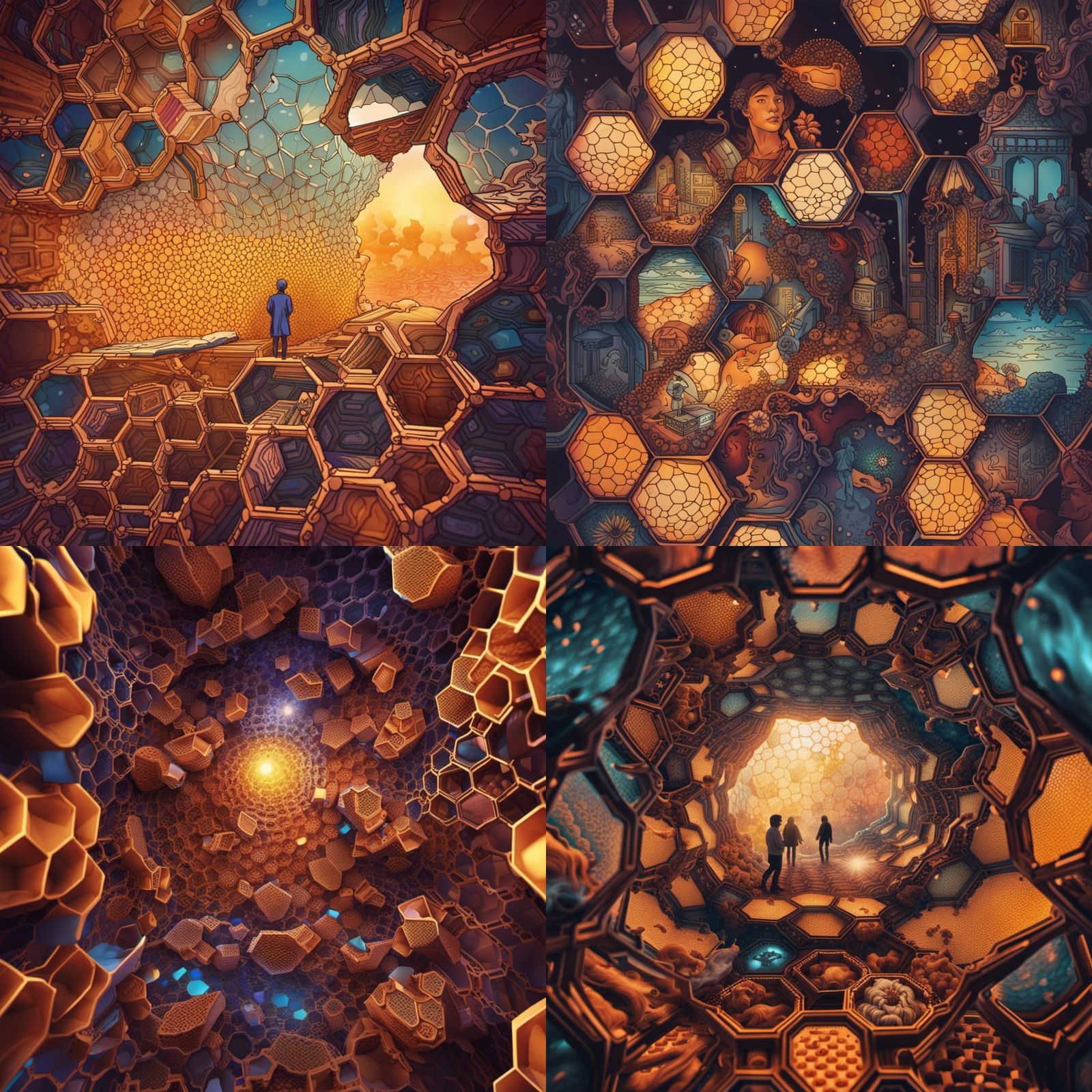 Honeycomb Life in Detailed Matte Painting