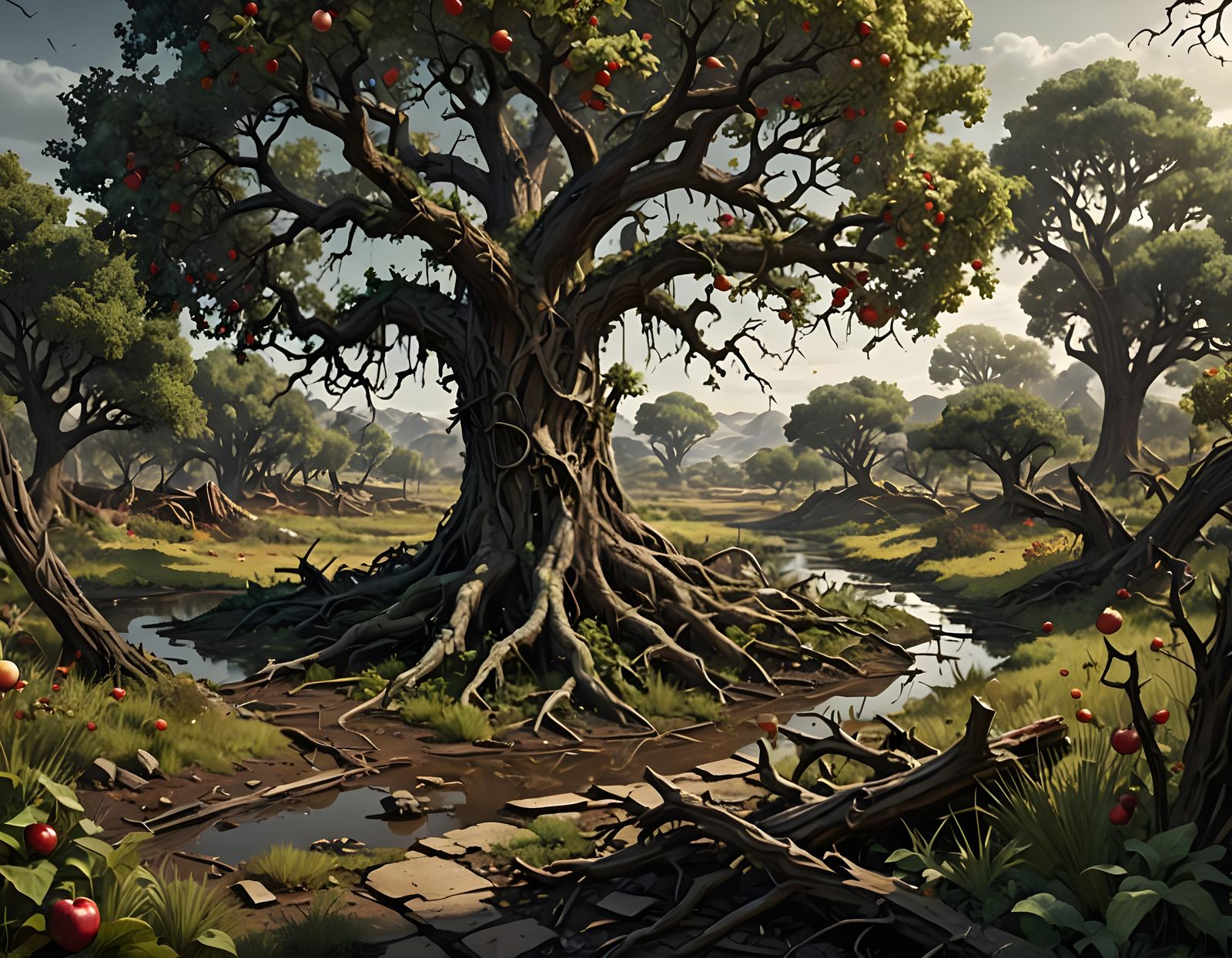 Decaying Garden of Eden in Mattias Adolfsson Style