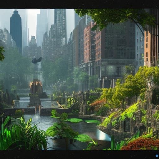 Lush New York City Concept Art in 8K