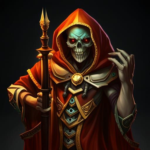 Decaying Lich Sorcerer in Dark Fantasy Art