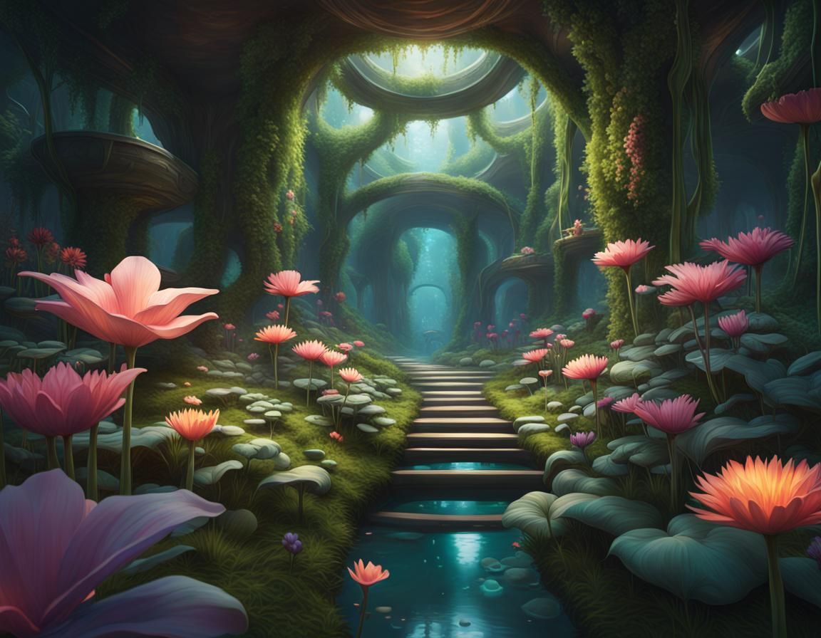Enchanting AI-Designed Underground Botanical Garden