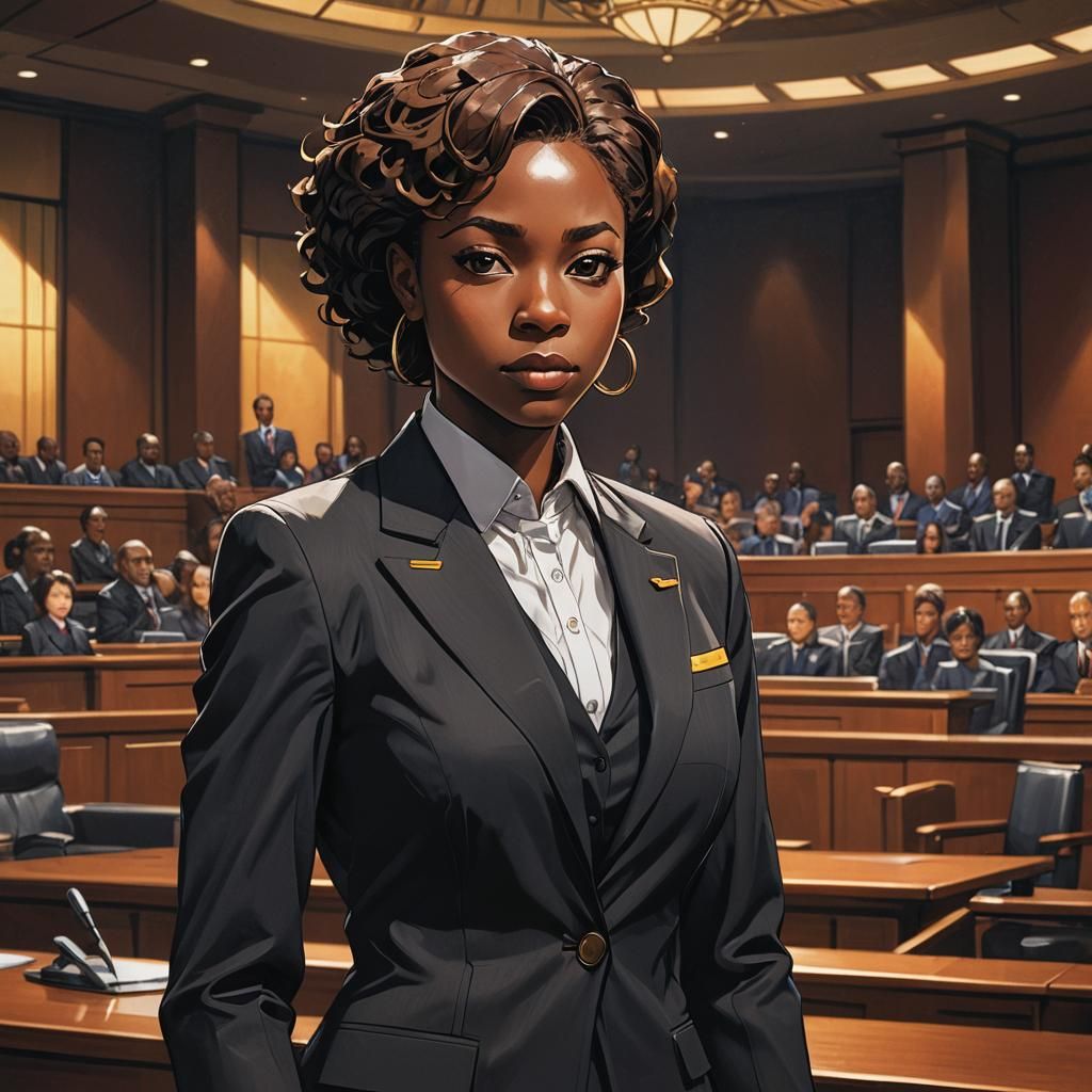 Anime Portrait of Confident Female Lawyer