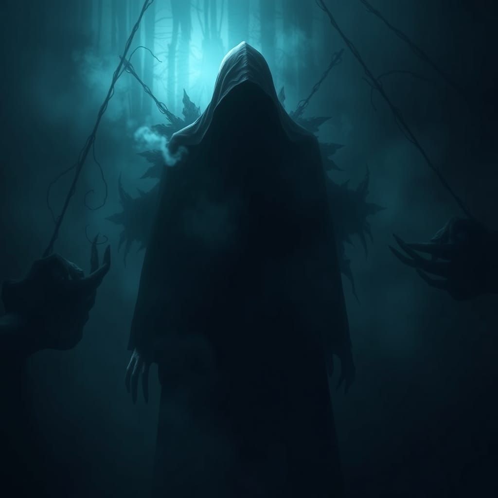 Figure in Dark Noir Mystical Atmosphere