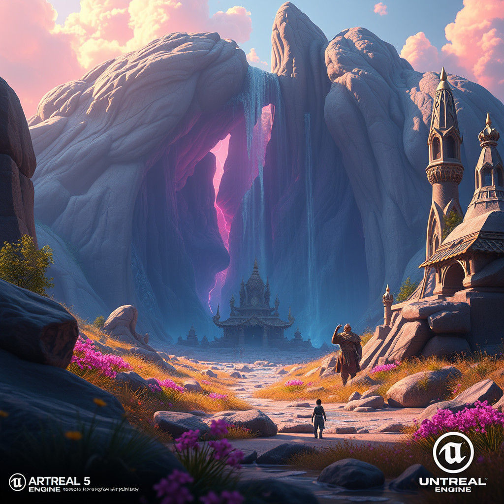 Fantastical Landscape in Deep Color, Matte Painting