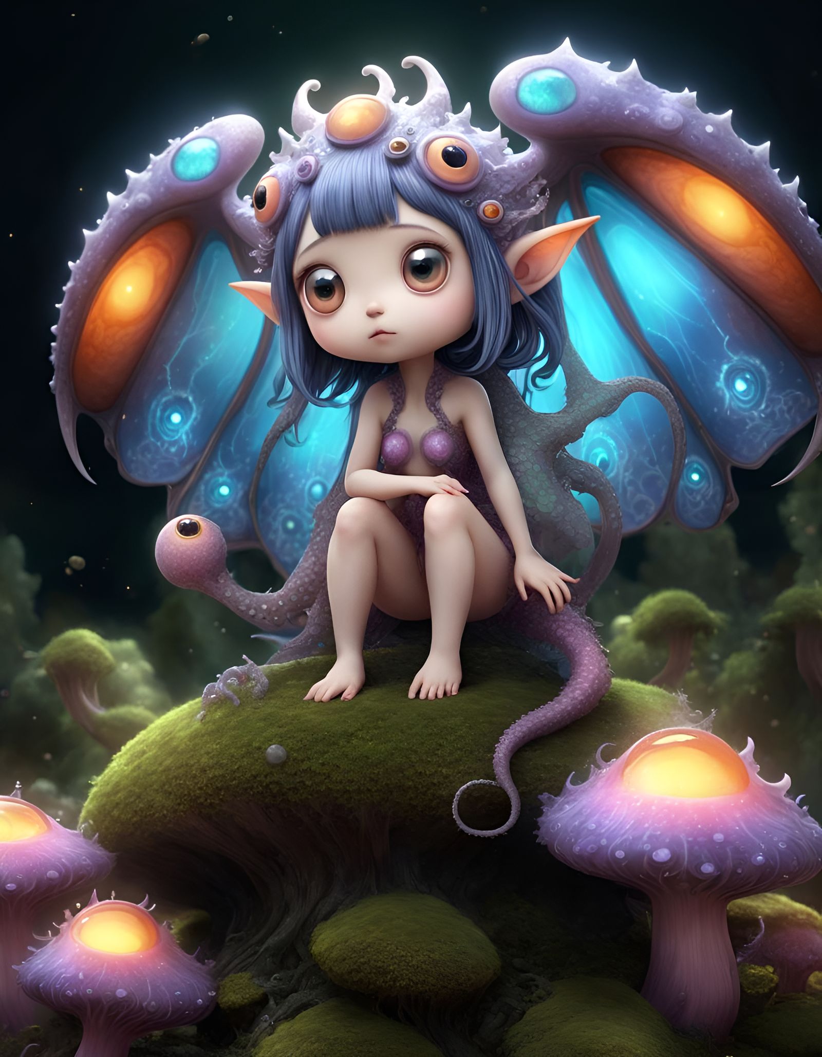 Eldritch Fairy: Hyperrealistic Anime Pop-Surrealism